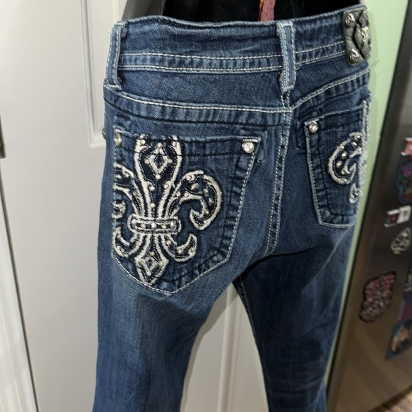 Miss Me Blue Vintage Y2K Denim Boot Cut Crop Low Rise Jeans JP536083v Size 30 - Picture 10 of 14